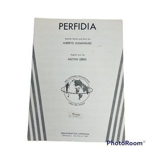 1941 Perfidia Alberto Dominguez Vintage Sheet Music Peer International